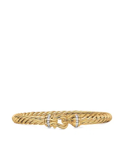 David Yurman 18k Yellow Gold Cablespira® Buckle Diamond Bracelet