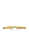 David Yurman 18k Yellow Gold Cablespira® Flex Diamond Bangle In Gold
