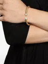 David Yurman 18k Yellow Gold Cablespira® Flex Pearl And Diamond Bracelet In Gold
