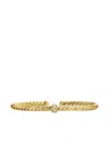 David Yurman 18k Yellow Gold Cablespira® Flex Station Diamond Bangle In Gold
