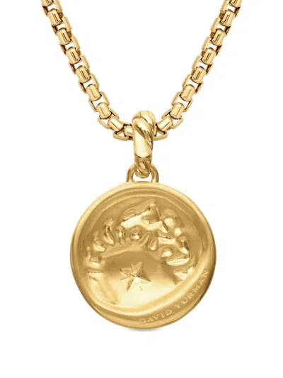 David Yurman 18k Yellow Gold Cancer Diamond Charm Necklace