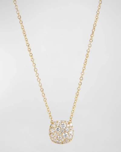 David Yurman 18k Yellow Gold Diamond Cushion Pendant Necklace In 40 White