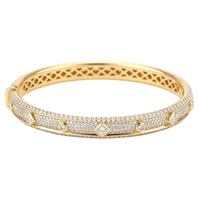 Pre-owned David Yurman 18k Yellow Gold Diamond Modern Renaissance Bracelet