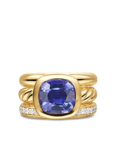 David Yurman 18kt Dy Mercer ® Gelbgoldring Mit Iolith Und Diamant In Gold
