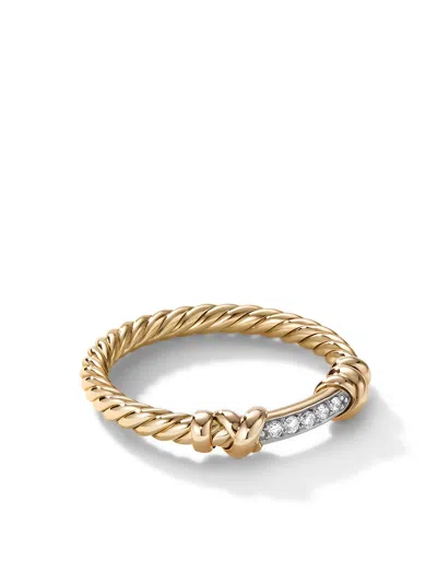 David Yurman Petite Helena Wrap Ring In 18k Yellow Gold With Diamonds