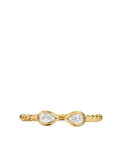 David Yurman 18k Yellow Gold Petite Modern Renaissance Diamond Ring