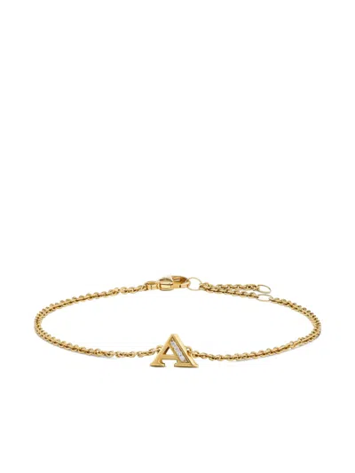 David Yurman 18k Yellow Gold Petite Pavé Initial Diamond Bracelet