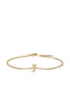 David Yurman 18k Yellow Gold Petite Pavé Initial Diamonds Bracelet