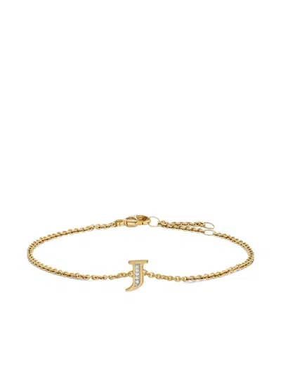 David Yurman 18k Yellow Gold Petite Pavé Initial Diamonds Bracelet