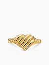 David Yurman 18k Yellow Gold Sculpted Cable Heart Pinky Ring In Gold