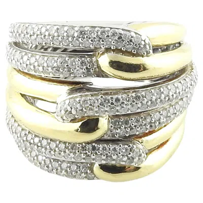 Pre-owned David Yurman 18k Yellow Gold Sterling Diamond Triple Loop Labyrinth Ring Box