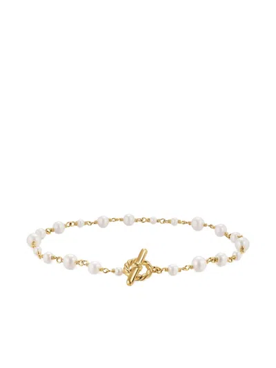 David Yurman 18k Yellow Gold Toggle-chain Pearl Bracelet