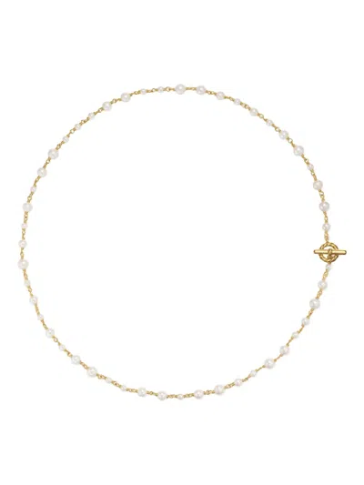David Yurman 18k Yellow Gold Toggle-chain Pearl Necklace