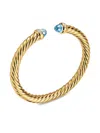 David Yurman 18k Yellow Gold Topaz Diamond Cablespira® Flex Bracelet In Gold