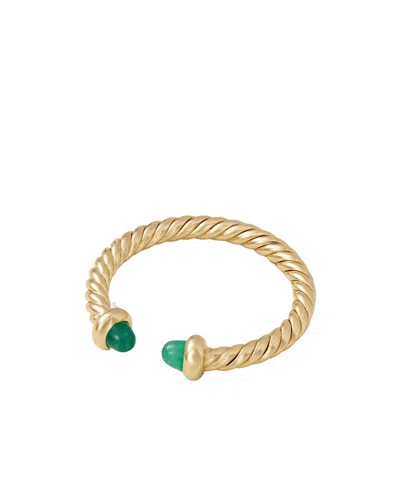 David Yurman 18-karat Gold Emerald Ring In Transparent