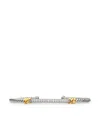 David Yurman 18kt Gold And Sterling Silver Petite Helena Classic Cable Station Diamond Bracelet In Silber
