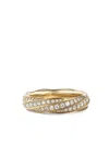 David Yurman 18kt Recycled Yellow Gold Cable Edge Diamond Band Ring In Gold