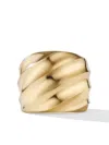 David Yurman 18kt Recycled Yellow Gold Cable Edge Saddle Ring In Gold