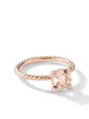 David Yurman 18kt Rose Gold Chatelaine Morganite And Diamond Ring In Rosa