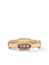 David Yurman 18kt Hex Rotgoldring Mit Diamanten In Pink