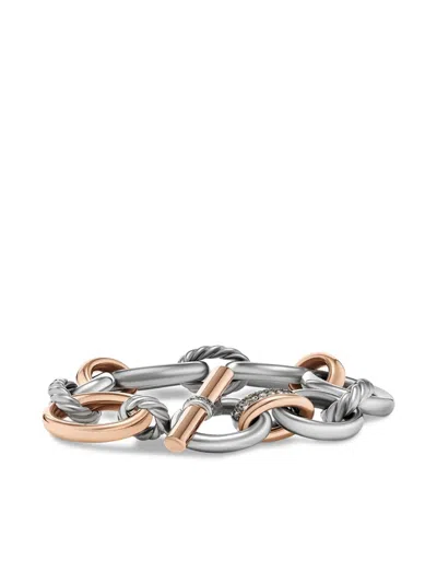 David Yurman 18kt Rose Gold Mercer Brown Diamond Chain Bracelet