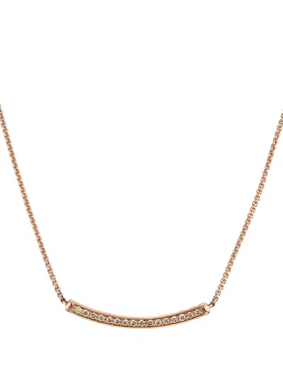 David Yurman 18kt Rose Gold Petite Pavé Bar Diamond Necklace (1.25mm) In 金色
