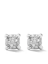 David Yurman 18k White Gold Precious Chatelaine Diamond Cluster Stud Earrings In Silver