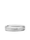 David Yurman 18kt White Gold Streamline Diamond Ring (6mm) In Silver