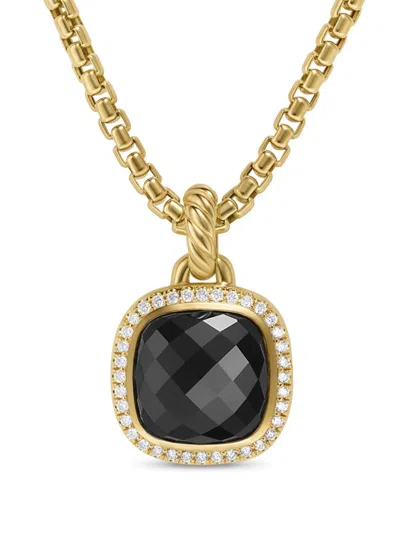 David Yurman 18kt Yellow Gold Albion Onyx And Diamond Pendant In 金色