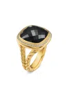 David Yurman 18kt Yellow Gold Albion Onyx And Diamond Ring In Gold