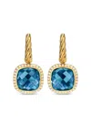 David Yurman 18kt Yellow Gold Albion Topaz And Diamond Earrings In Gold