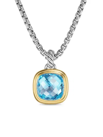 David Yurman 18kt Yellow Gold And Sterling Silver Albion Topaz Pendant In Metallic
