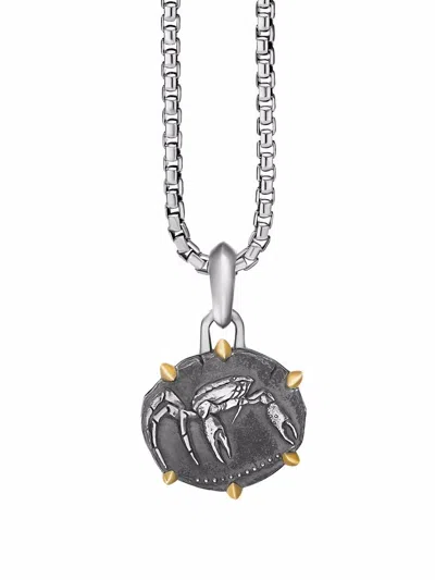 David Yurman 17mm Cancer Zodiac Amulet Enhancer Pendant In Silver