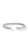 David Yurman 18kt Yellow Gold And Sterling Silver Cable Classics Pearl Bracelet In Silver