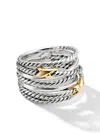 David Yurman Sterling Silver Crossover Small X Ring In Silver