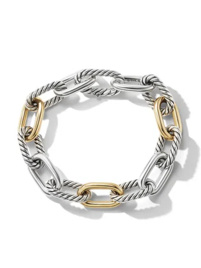 David Yurman 18kt Yellow Gold And Silver Madison 11mm Chain Bracelet