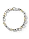 David Yurman 18kt Yellow Gold And Silver Madison Chain Bracelet In Silver