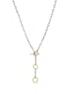 David Yurman 18kt Yellow Gold 3mm 3-ring Chain Necklace In Silver