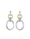 David Yurman 18kt Yellow Gold Mercer Diamond Drop Earrings In Silver