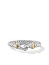 David Yurman Sterling Silver Petite Buckle Diamond Ring In Silver