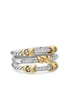 David Yurman 18kt Yellow Gold Petite Helena Diamond Ring In Silver