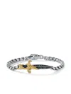 David Yurman 15.6mm 18kt Yellow Gold Waves Dagger Bracelet In Silver