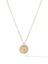 David Yurman 18kt Yellow Gold Cable Collectibles Diamond C Initial Pendant Necklace In 88adi