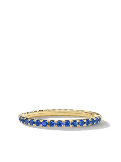 David Yurman 18kt Yellow Gold Cable Collectibles Sapphire Ring