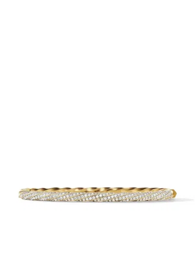 David Yurman 18kt Recycled Yellow Gold Cable Edge Diamond Bracelet