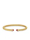 David Yurman 18kt Yellow Gold Cablespira Garnet Cuff In Gold