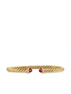 David Yurman 18kt Yellow Gold Cablespira Garnet Cuff In Gold