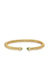 David Yurman 18kt Yellow Gold Cablespira Peridot And Diamonds Bracelet In Gold