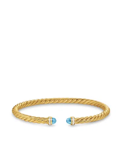 David Yurman 18kt Yellow Gold Cablespira Topaz And Diamond Bracelet (4mm)