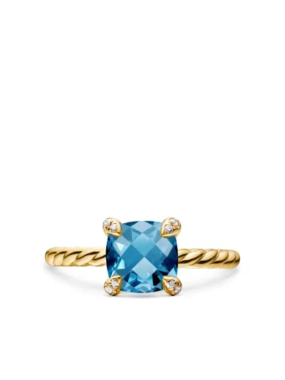 David Yurman 18kt Yellow Gold Chatelaine Topaz And Diamond Ring